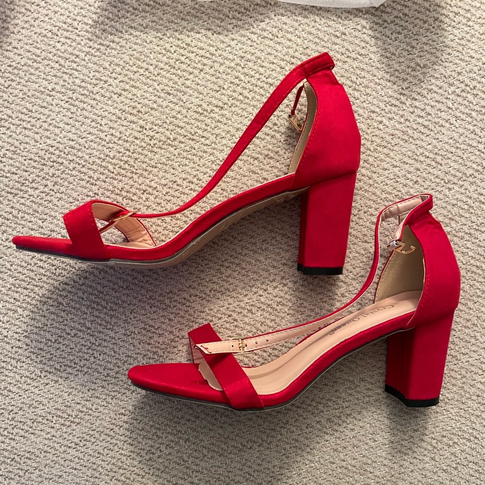 Red Block Heels NEW
